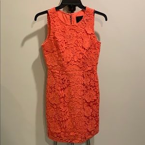 J Crew Lace Coral Dress 2P
